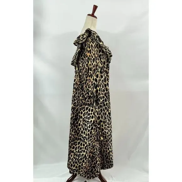 DAMSON MADDER Sz 12 UK 8 US Leopard Print Barbs Ruffle Midi Dress - Picture 5 of 12
